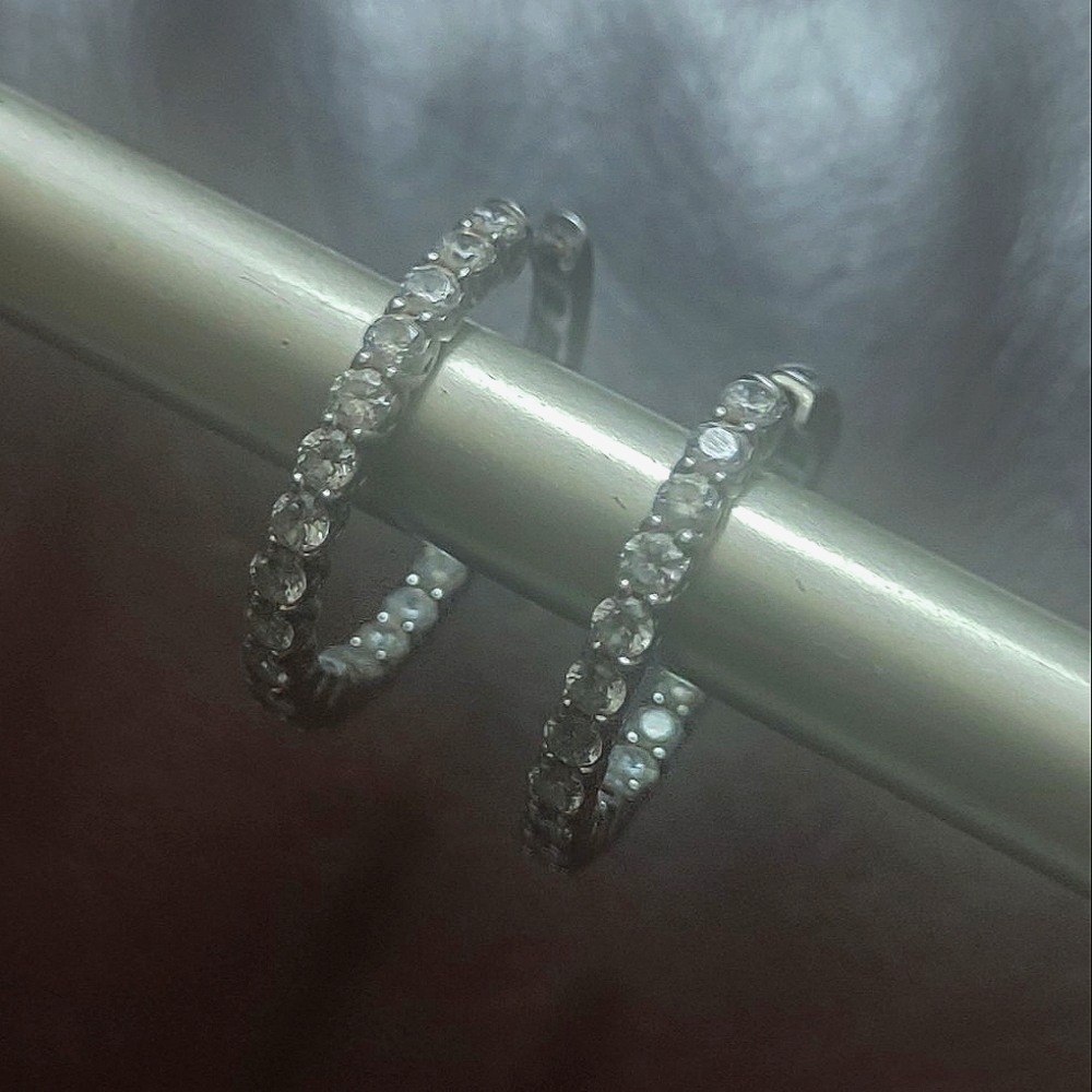 Lafonn Inside Out Simulated Diamond Oval hoop earrings